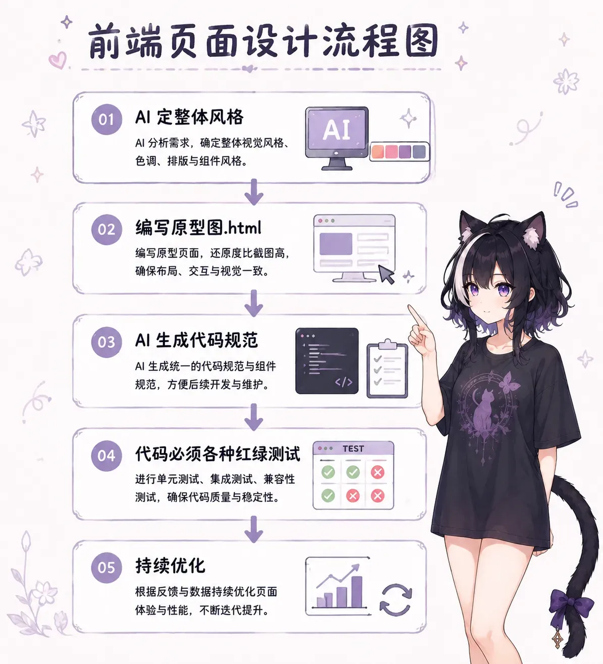 AI 搭建博客的正确流程图:定风格→原型图→代码规范→测试→优化
