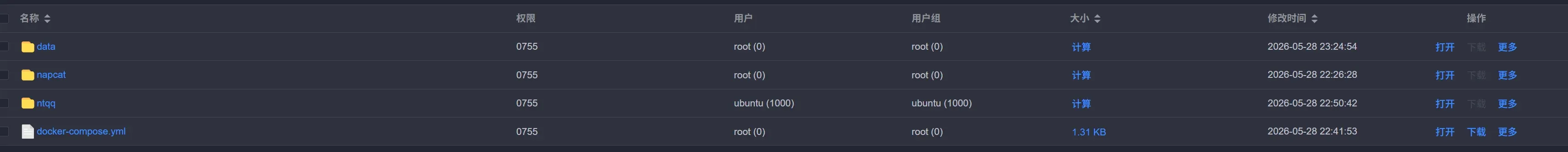 NapCat 配置文件目录结构,config.json 为主要配置入口