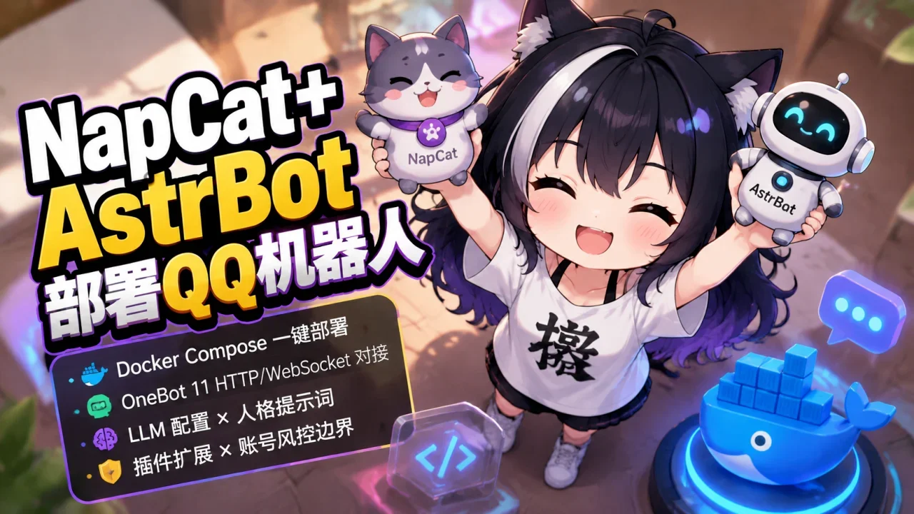NapCat+AstrBot部署QQ机器人 - 封面图